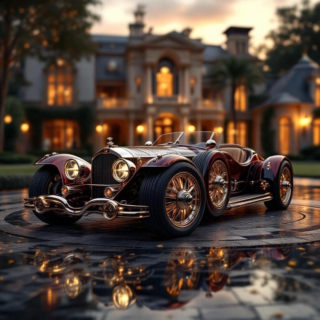 Luxury Convertible Car in Da Vinci Style