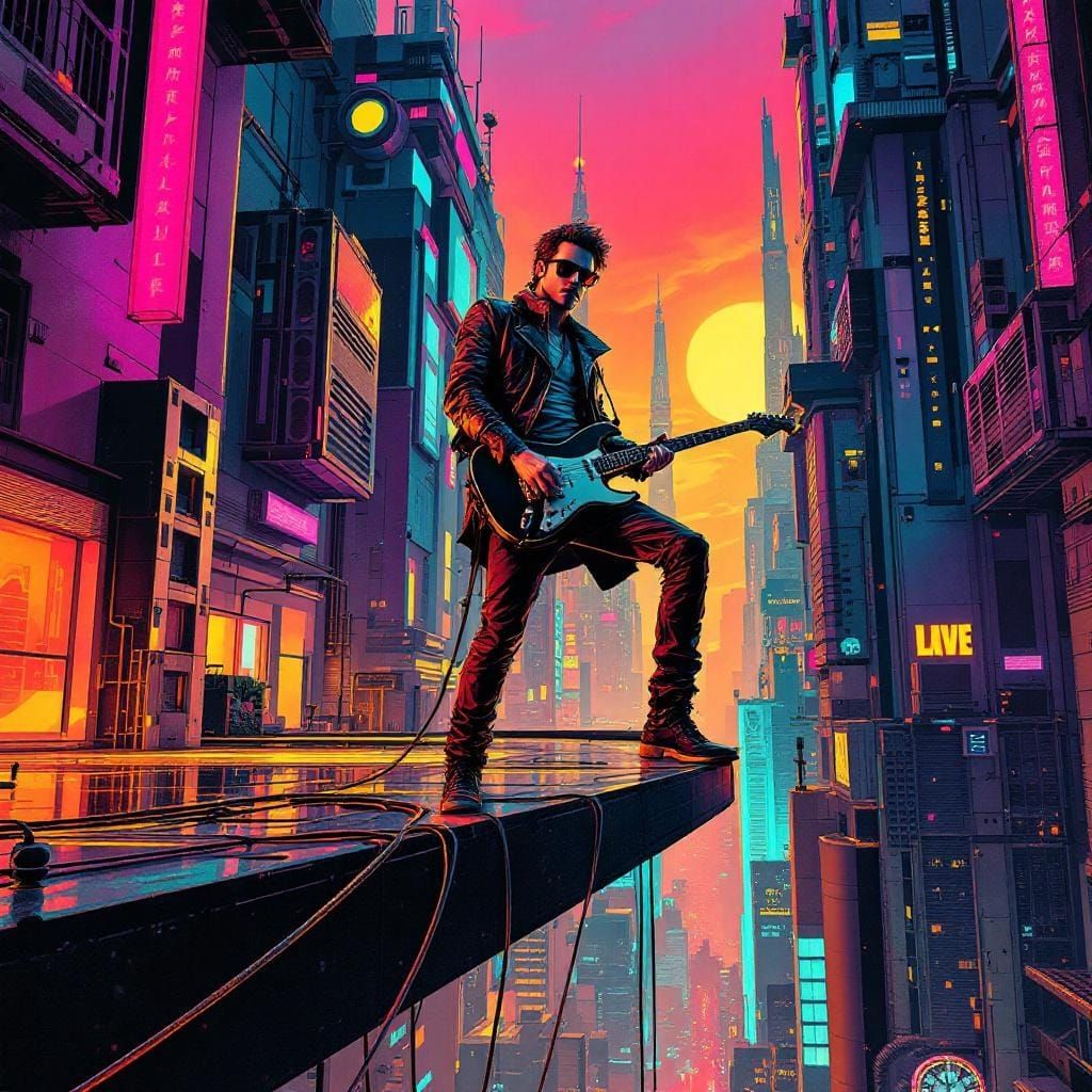 Rock Star Concert in Vertigo Art Style