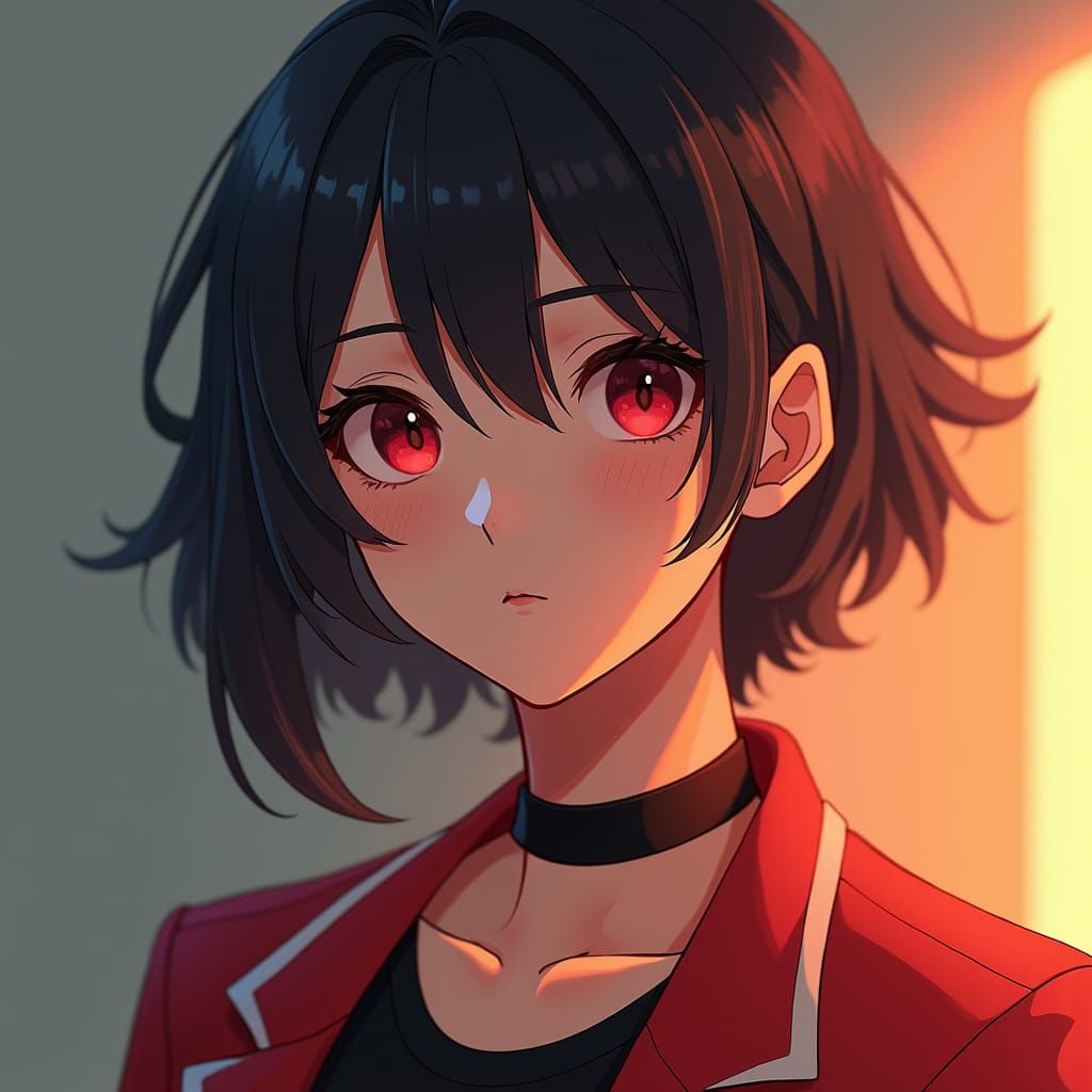 Captivating Woman Portrait in Anime-Inspired Concept Art