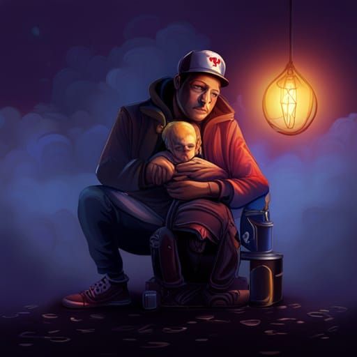 Hero's Homecoming: A Graffiti Art Illustration