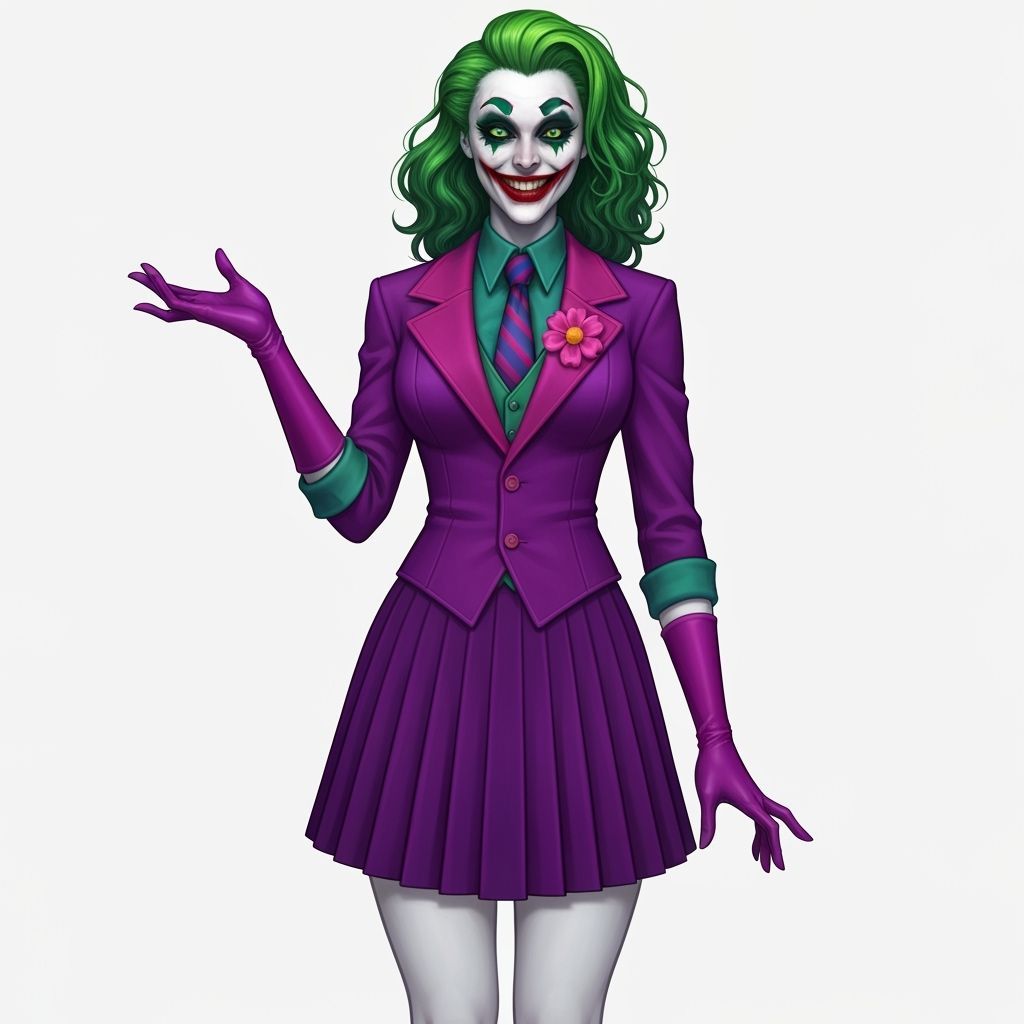 Female Joker in Pop Surrealist Style