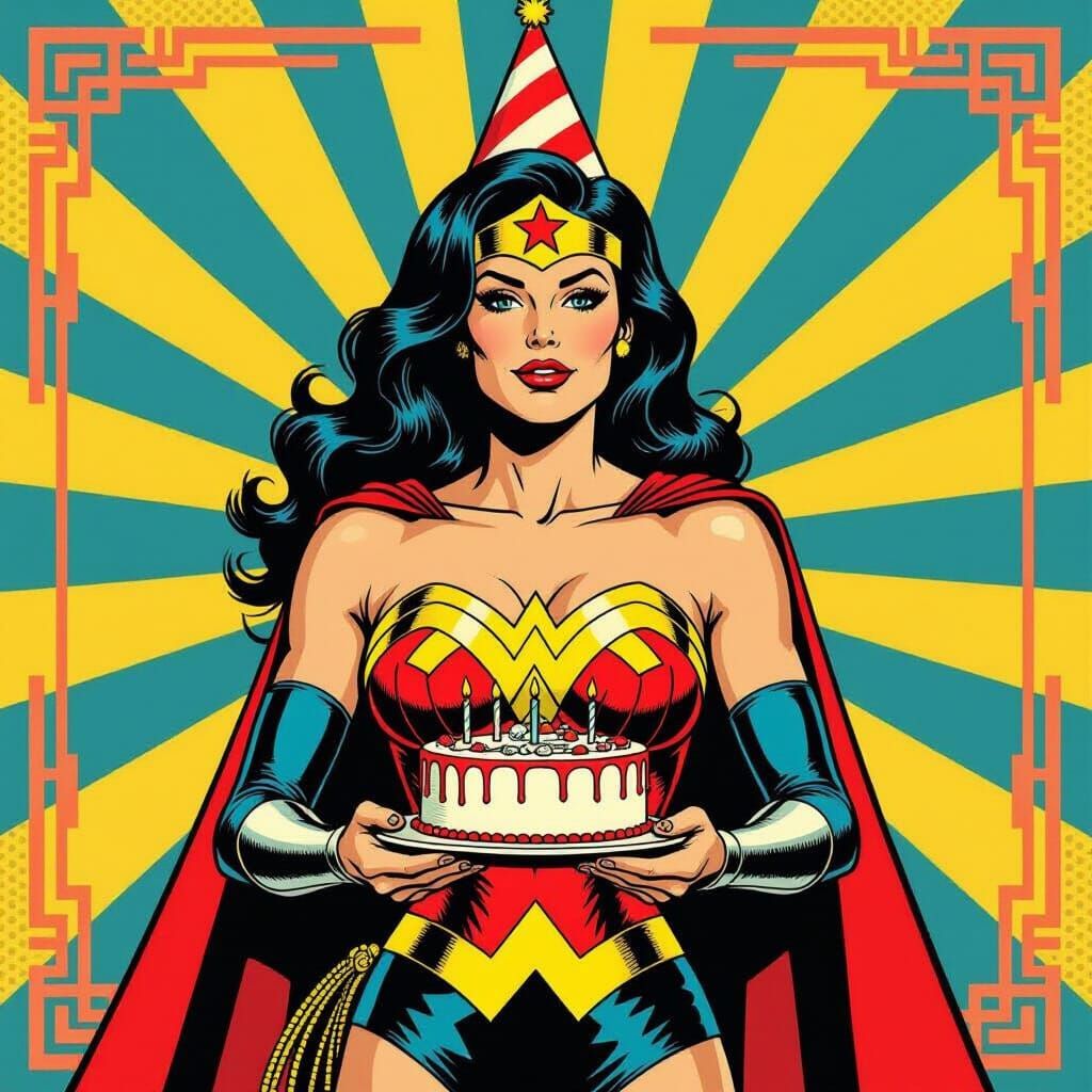 Big Barda as Wonder Woman in Pop Art Style