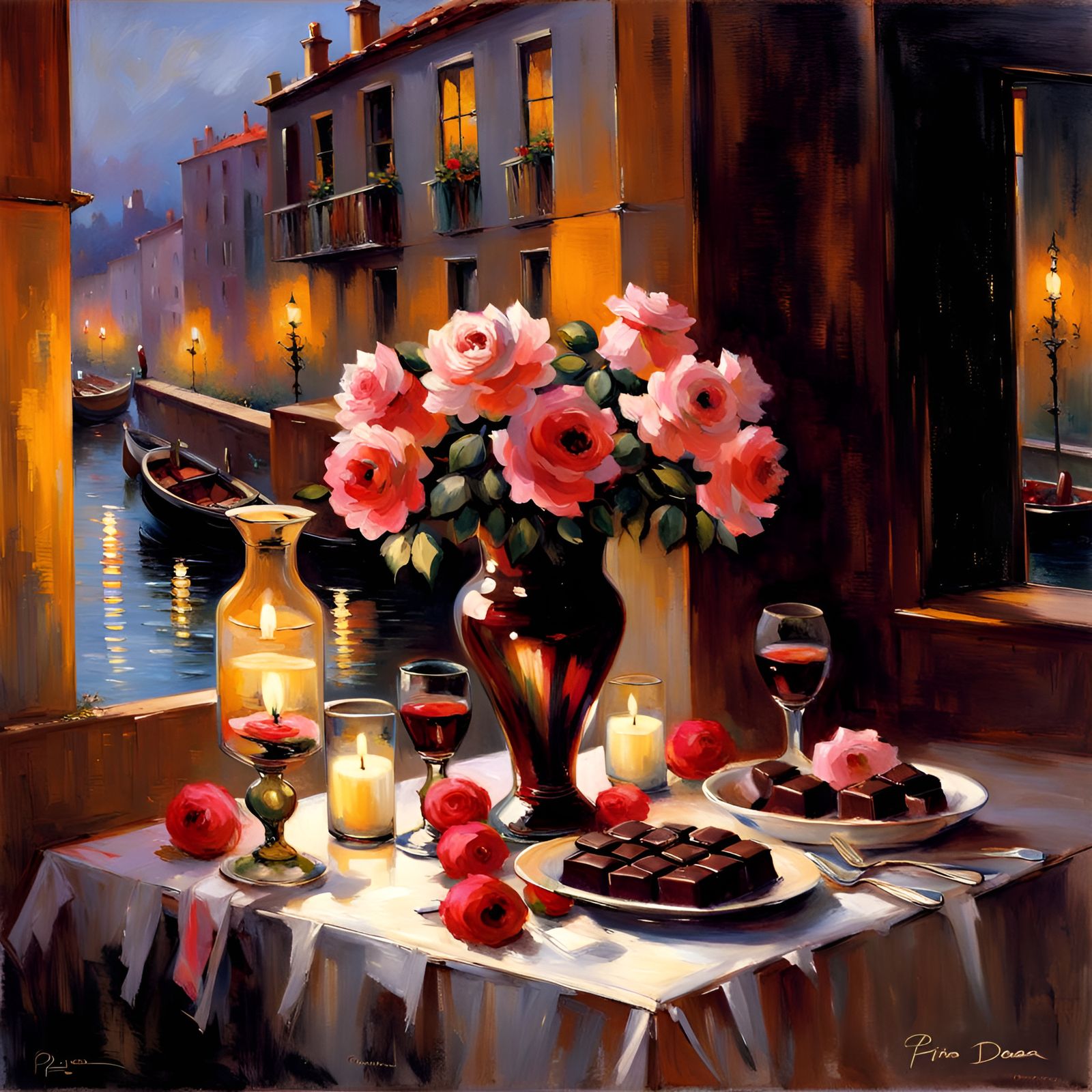 Chocolate, roses, and candlelight