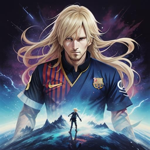 Messi as Anime Key Visual