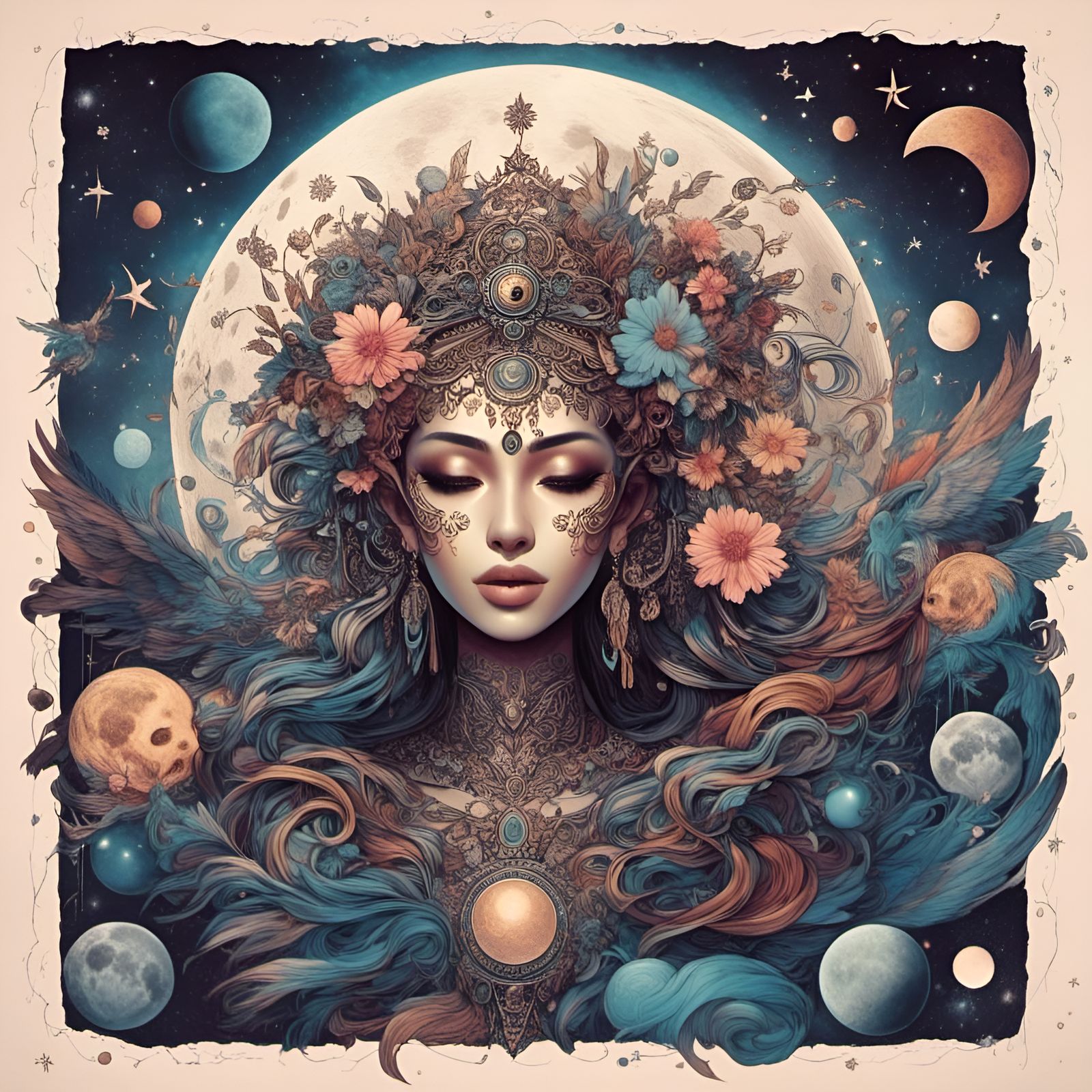 Simultaneous Lunar Phases in Night Sky