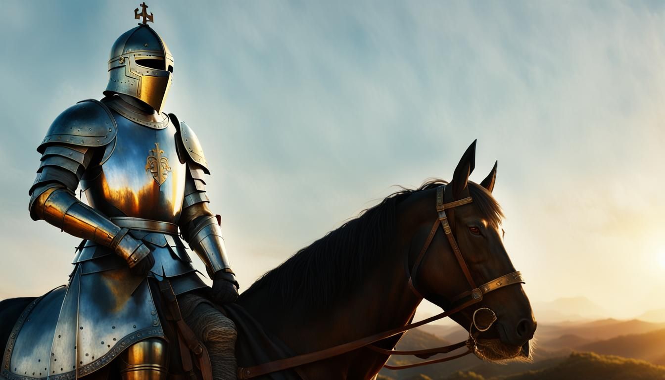 Triumphant Spanish Knight in Golden Hour: Oil Painting