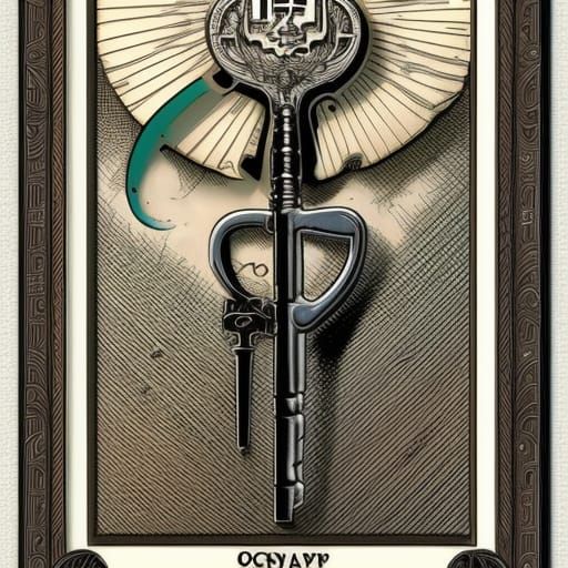 Horror Scrimshaw Key in Comic Book Style