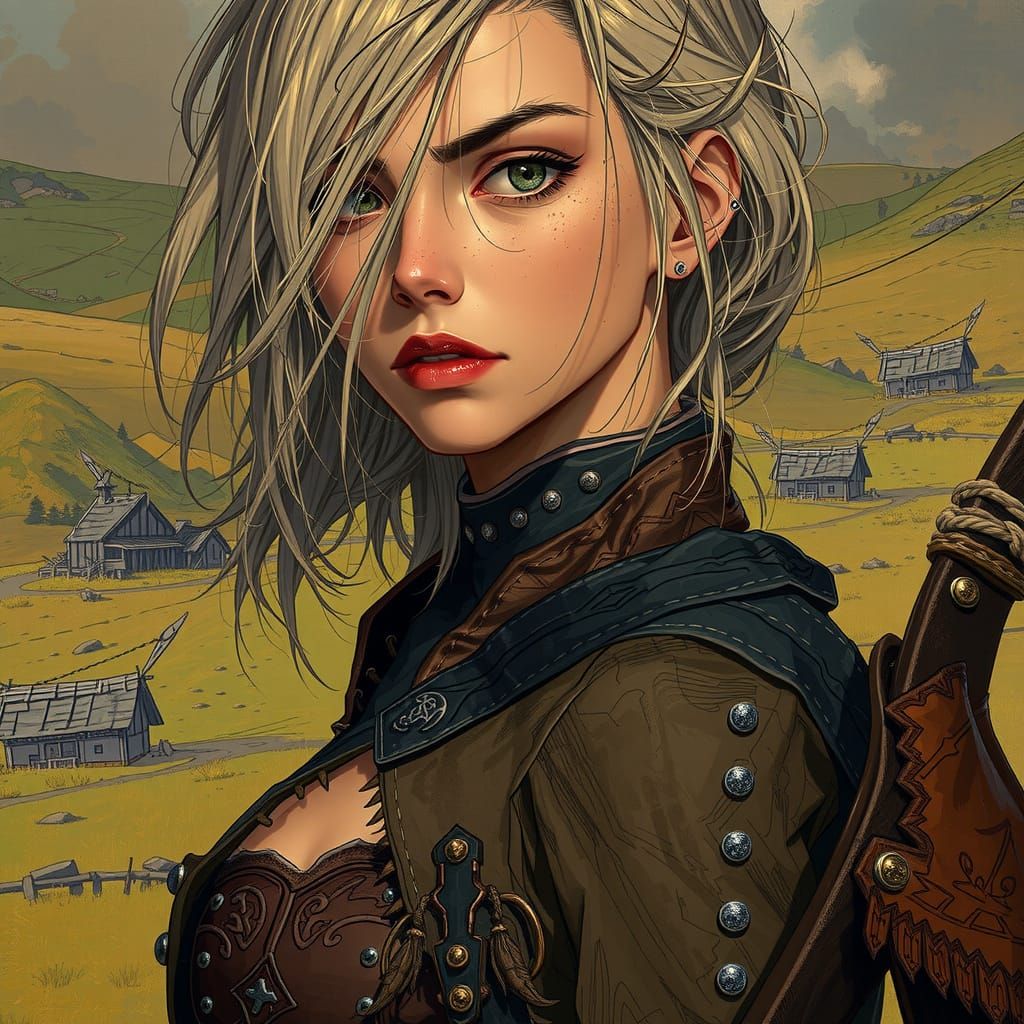 Dark Fantasy Ranger in a Gloom-Shrouded Landscape, Inspired ...