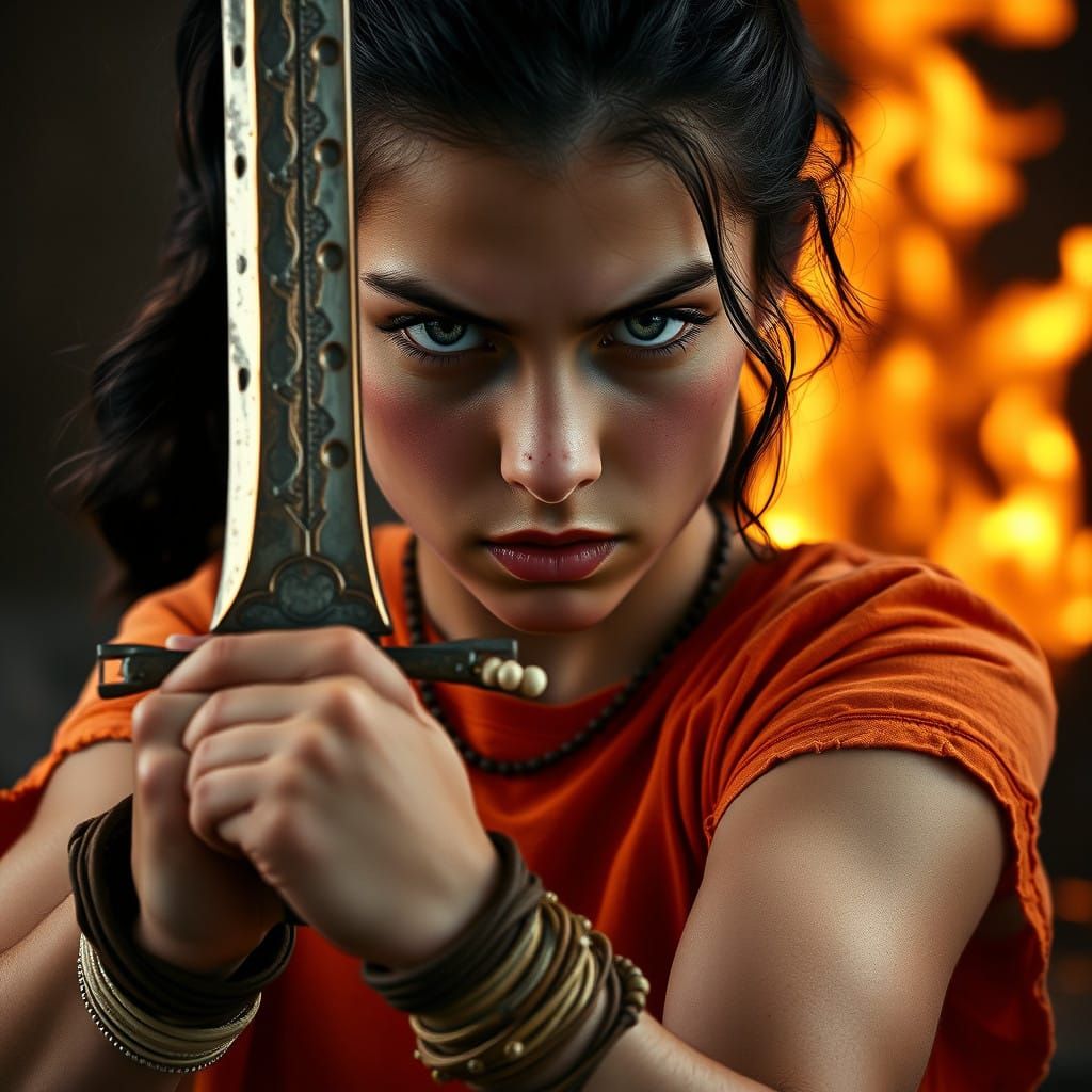 Fierce Demigod Daughter Prepares for Battle