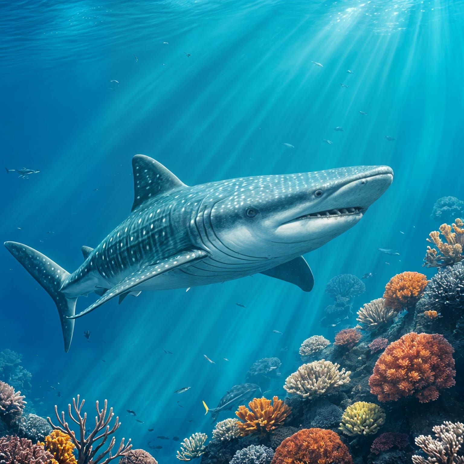 Whale Shark Glides Through Ocean Waters