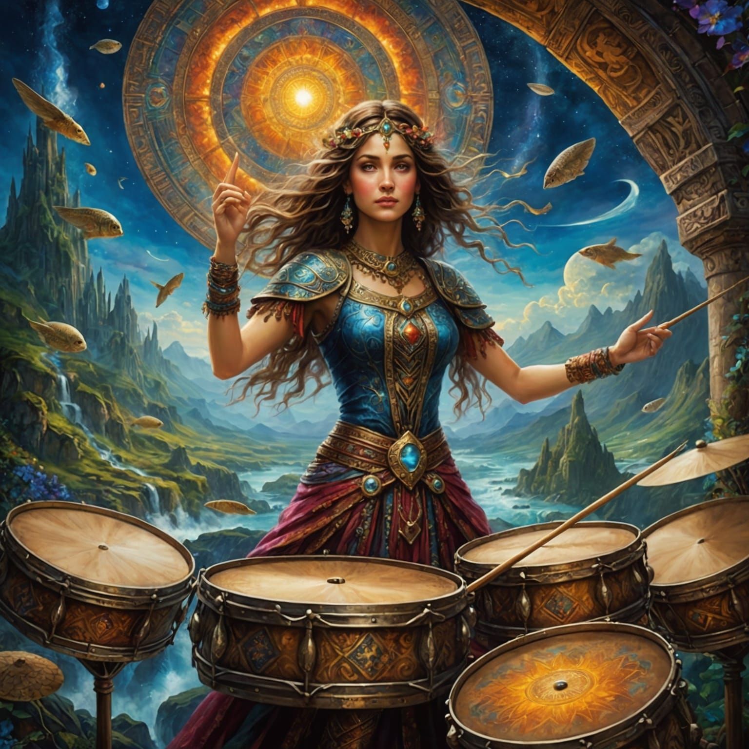 Heyoka Women with Medicine Art in Fantasy Core