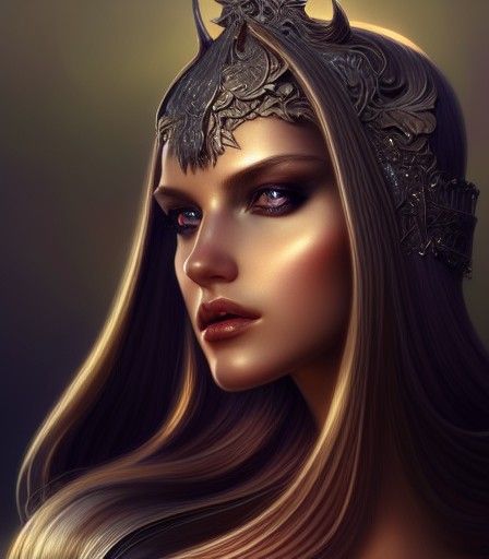 Beautiful Fantasy Woman in Hyperdetailed Digital Painting