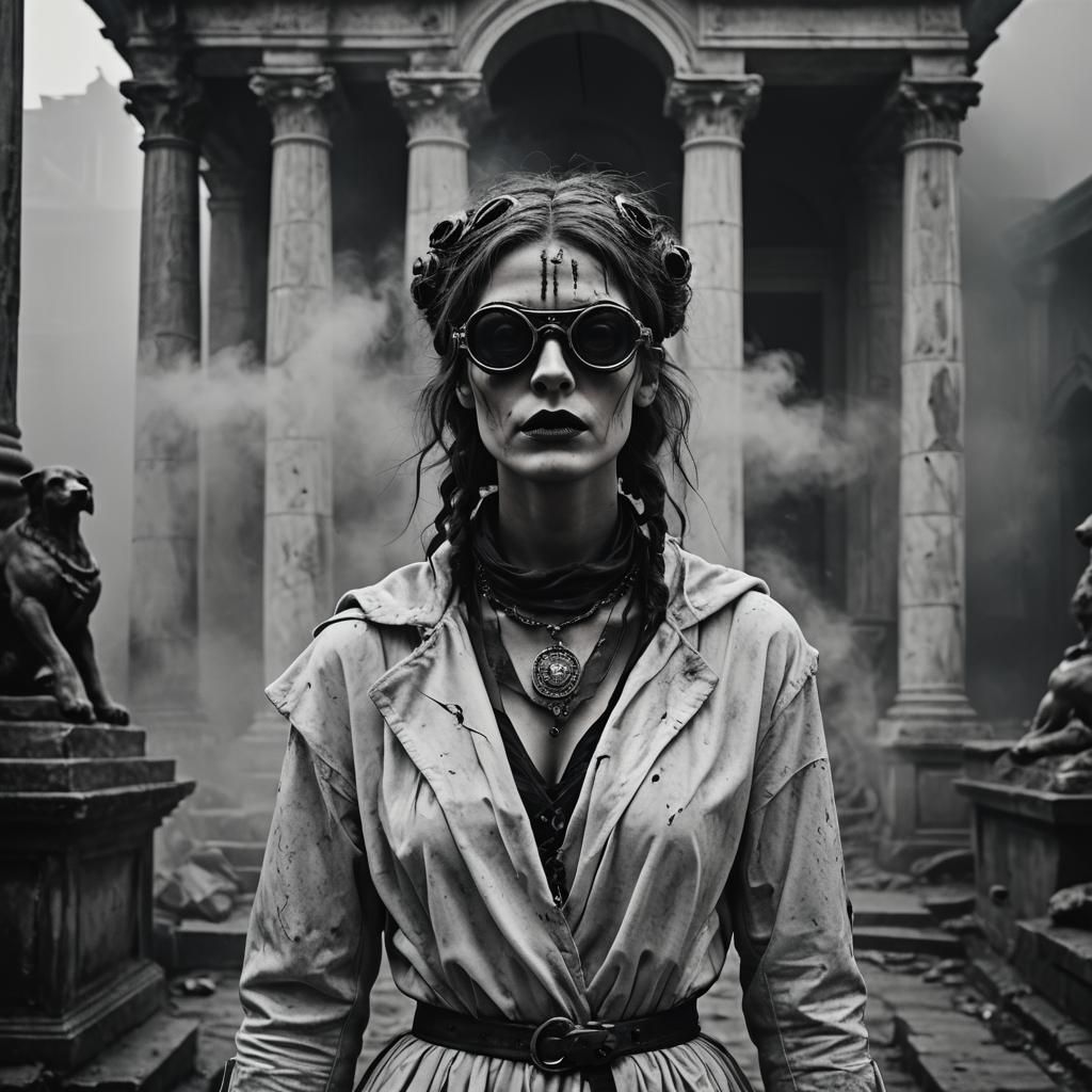 Gothic Model in Haunted Roman Landscape