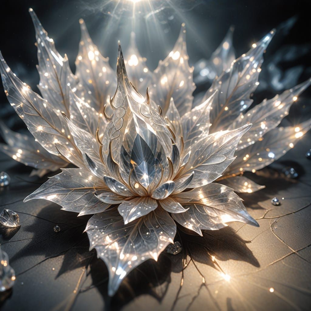 Delicate Crystal of Elven Lore in Ethereal Glow