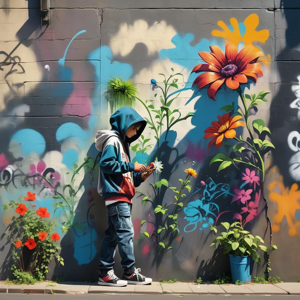 Street art. Flowers
