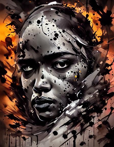 Ink splatter portrait