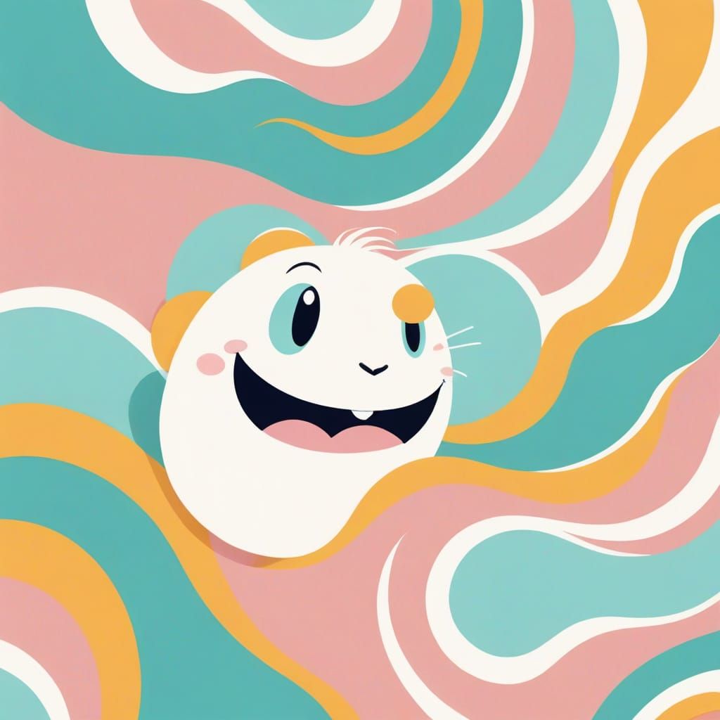 Cartoon Shmoo Illustration in Pastel Colors