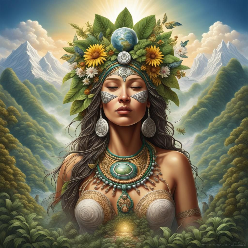 Pachamama: Mother Earth in a Vibrant Landscape