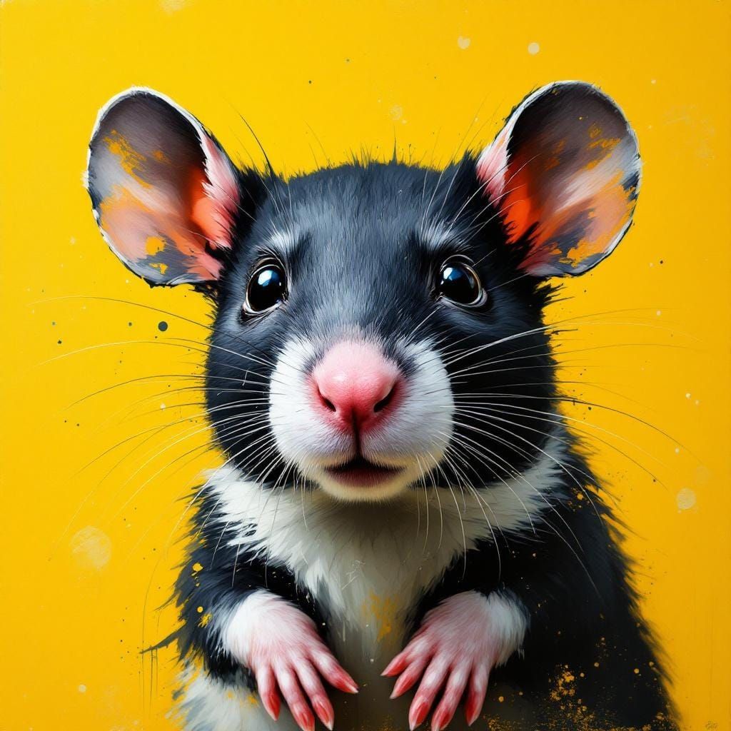 A cute, wide-eyed rat