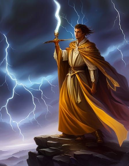 Fierce Ghost Warrior with Golden Sword