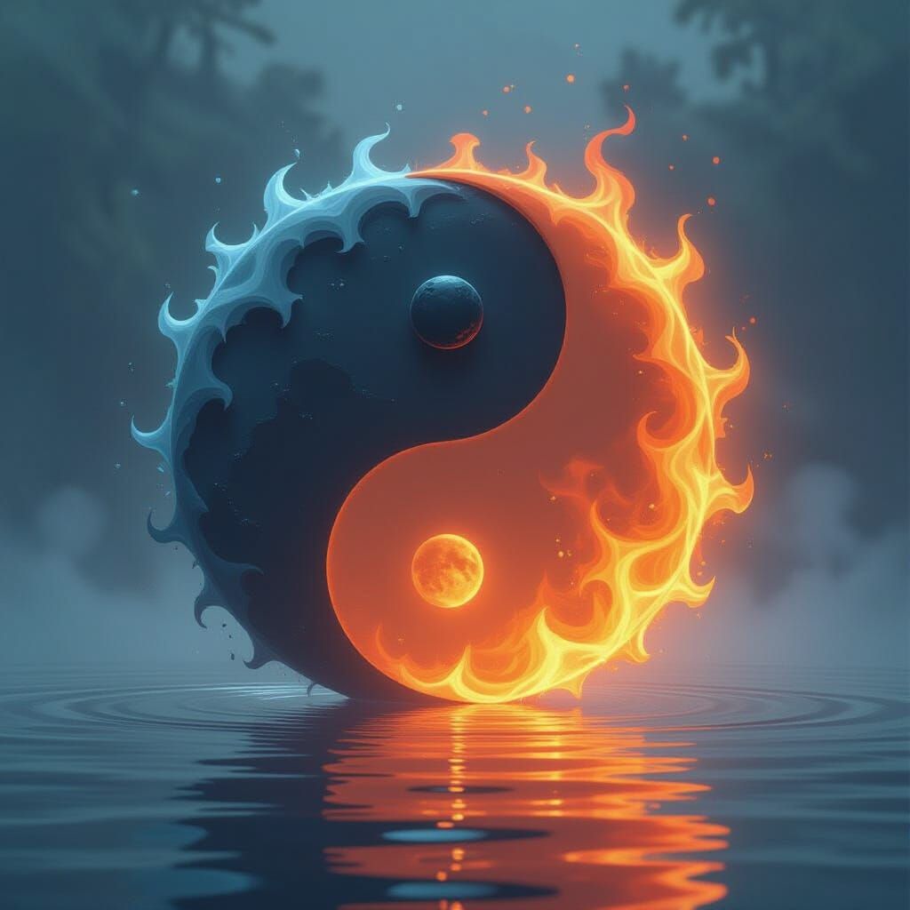 Water and Fire Yin Yang in Harmonious Contrast