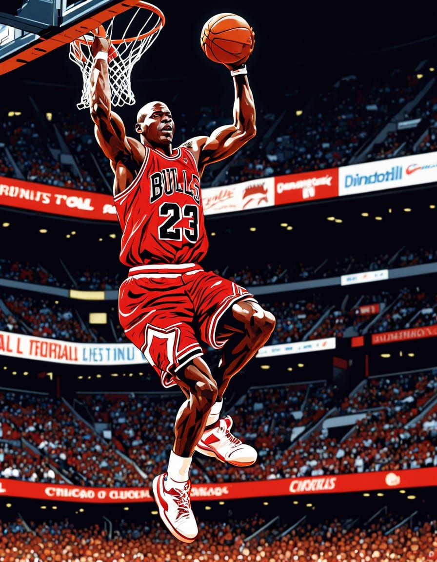 Michael Jordan in Dynamic Comic Book Action