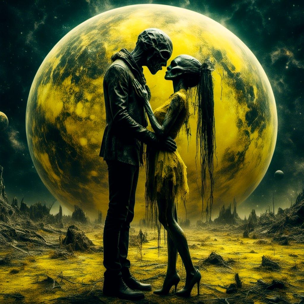 Aliens in Love: Hyperrealistic Mixed-Media Photography