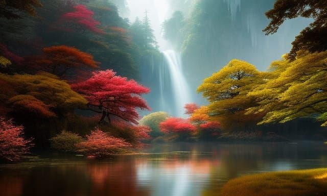 Japanese Fairy Wonderland with Stormy Sky