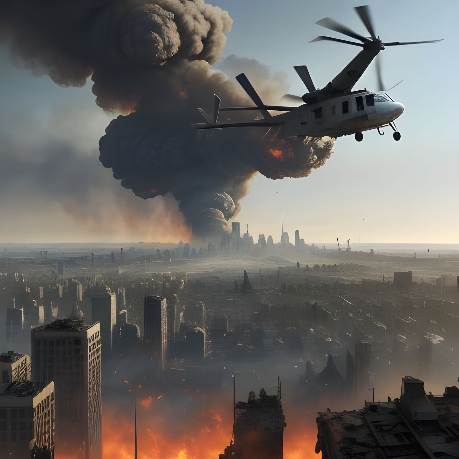 Apocalyptic City Destruction from Above