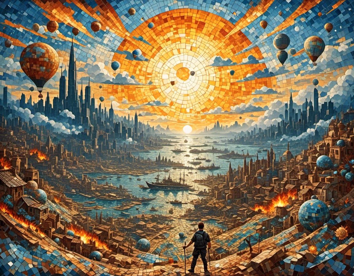 Apocalyptic Mosaic Art: Narrative of Destruction