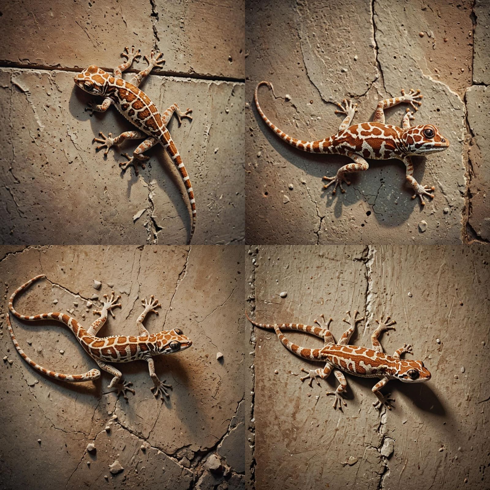 Eight-Legged Gecko Crawling on Wall in Cinematic Style