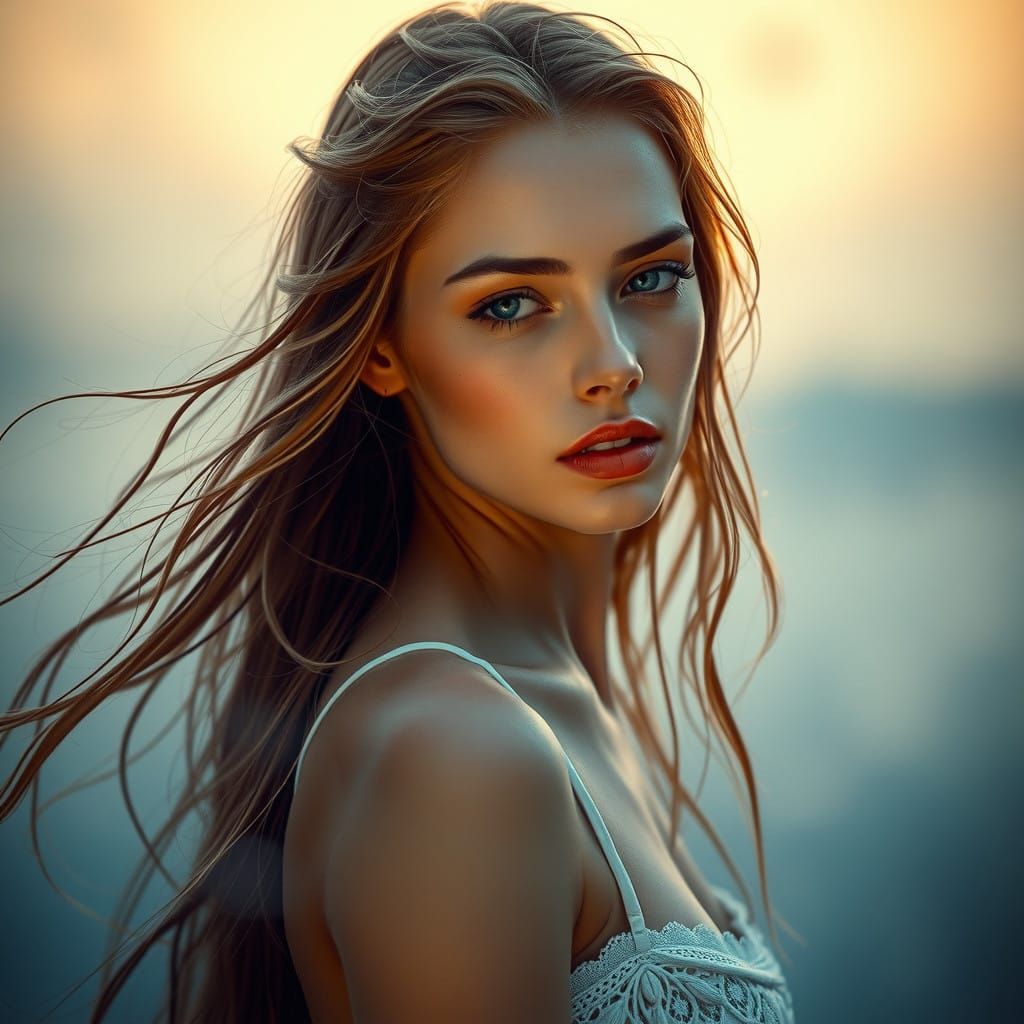 Goddess of Serenity in Gilded Ambiance