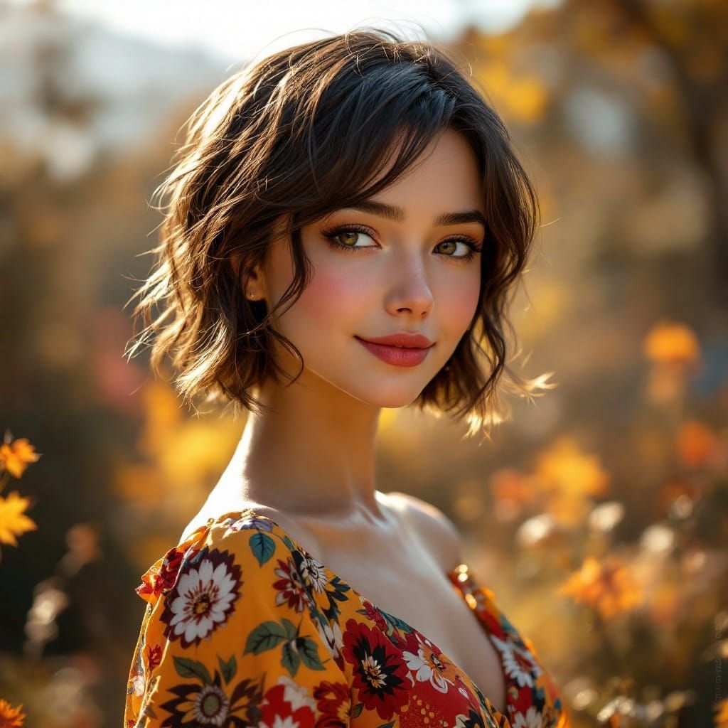 Beautiful Girl Portrait in Digital Art Style