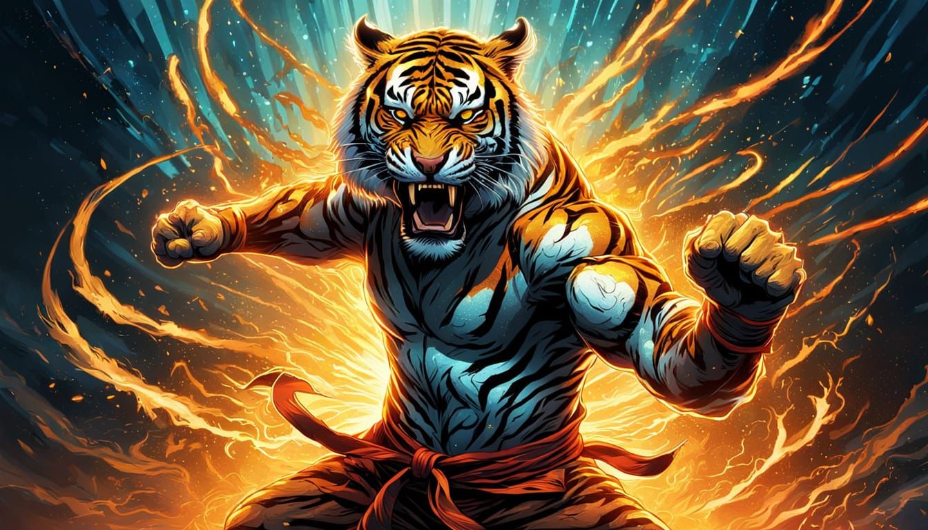 Tiger Karate Master: Comic Book Style Energy