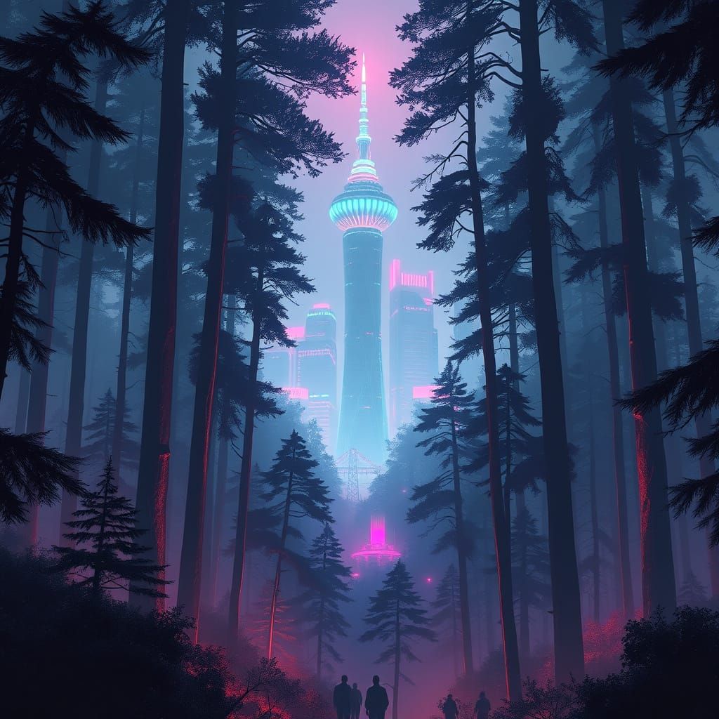 Neon Forests Meet Cyberpunk Cityscapes