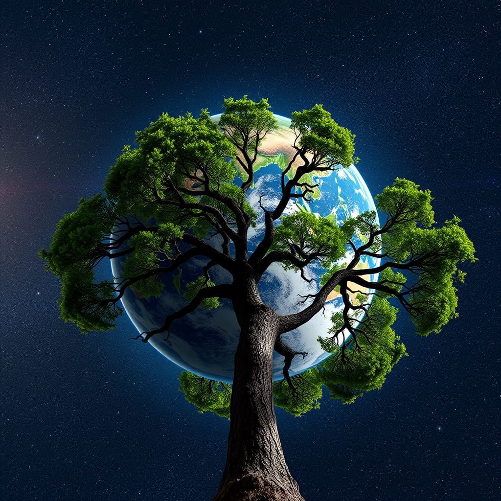 Earth Seen From Space With Trees