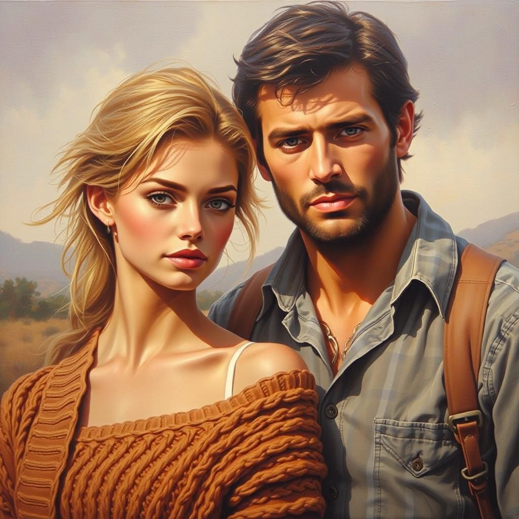 Woman and Man in Impressionist Style