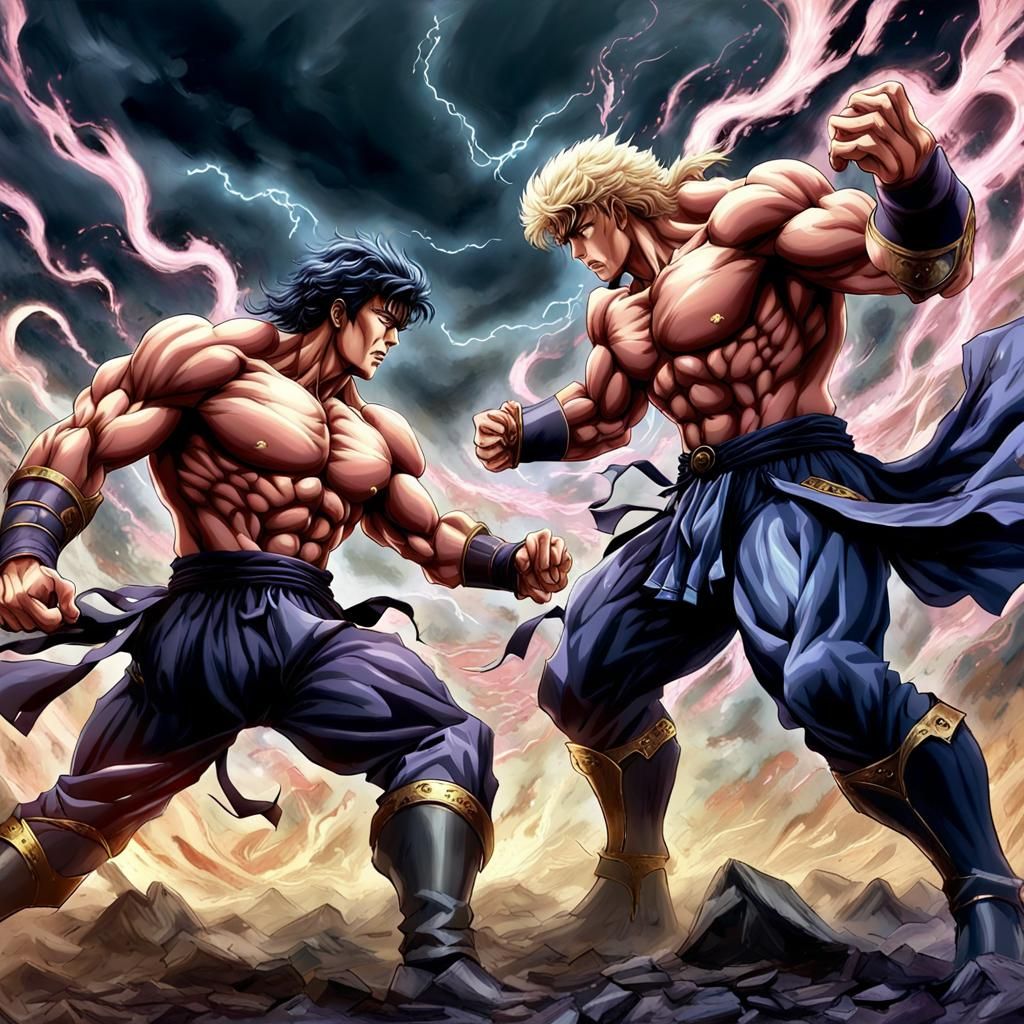 Epic Anime Fight: Rao vs Toki in Digital Art