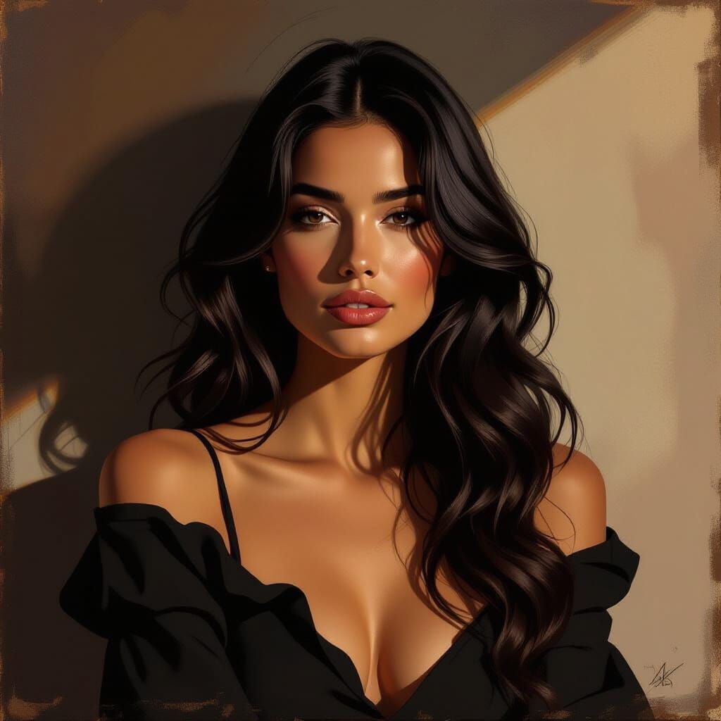 Sonja's Dramatic Portrait in Painterly Realism