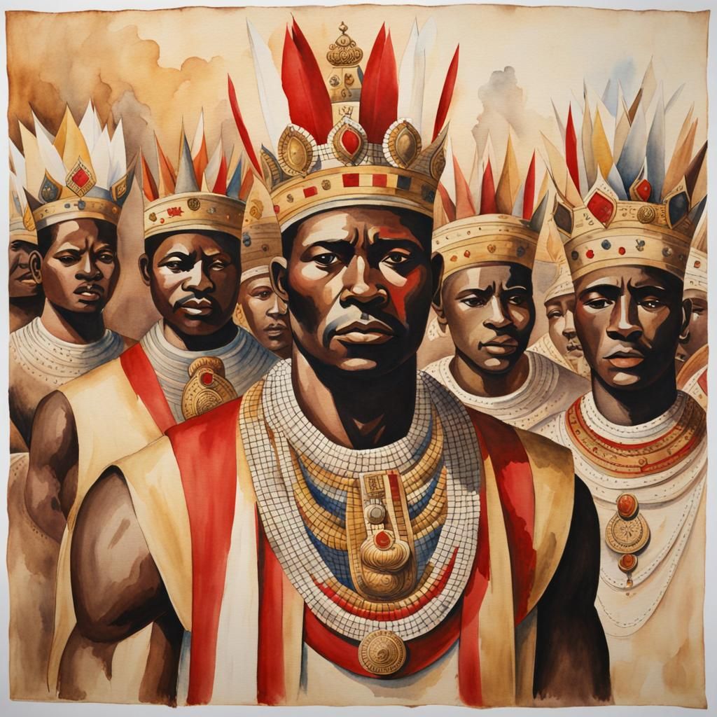 Zulu King Coronation: Watercolour Painting