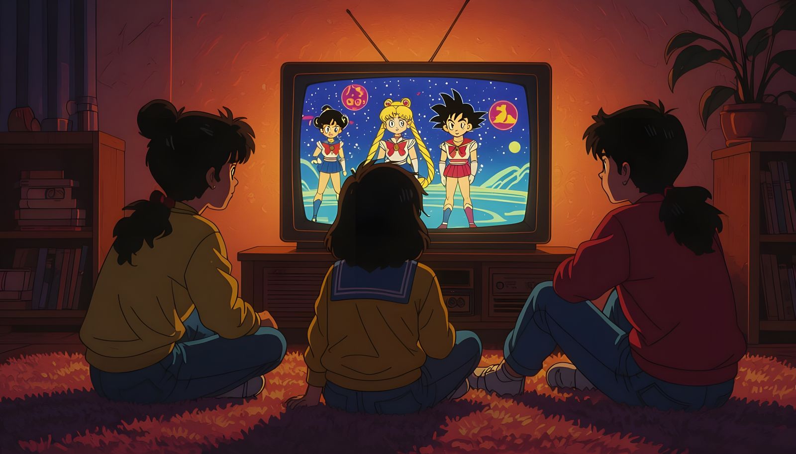 1980s Kids Watch Anime on CRT TV