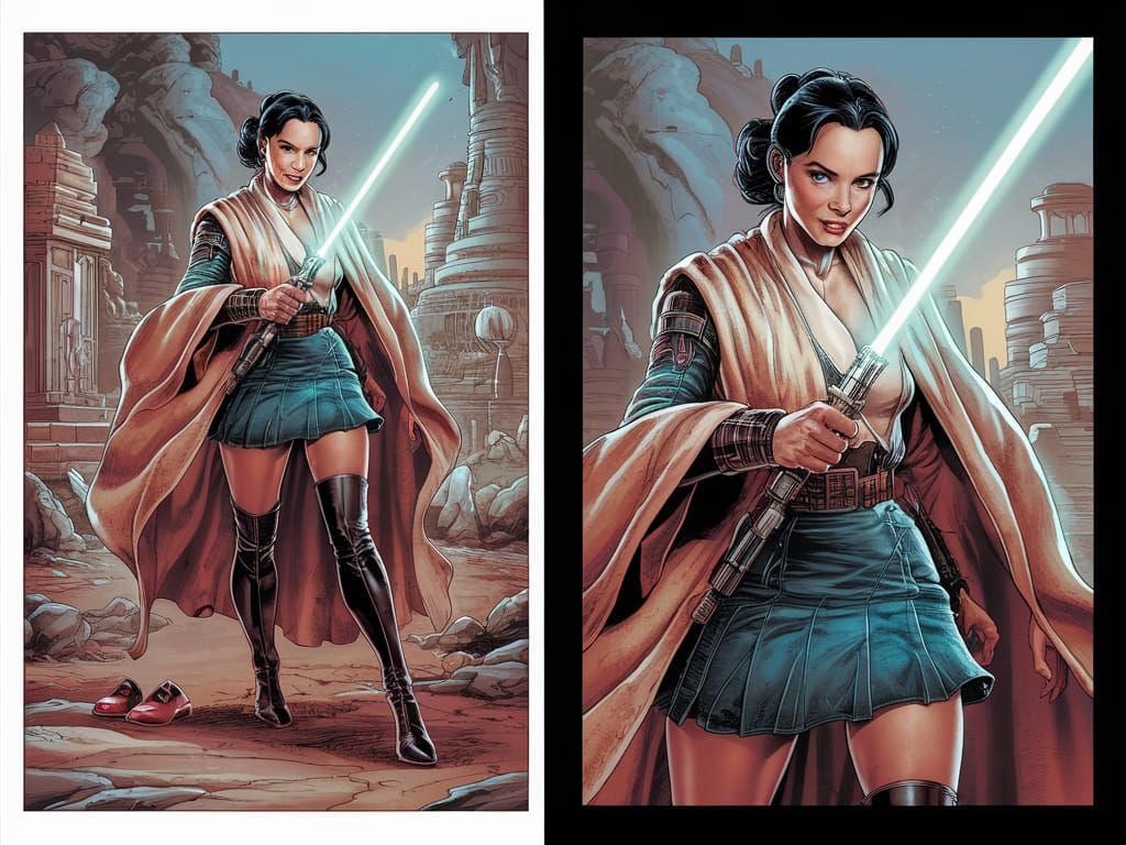 Dorothy as Jedi Warrior in Comic Book Style