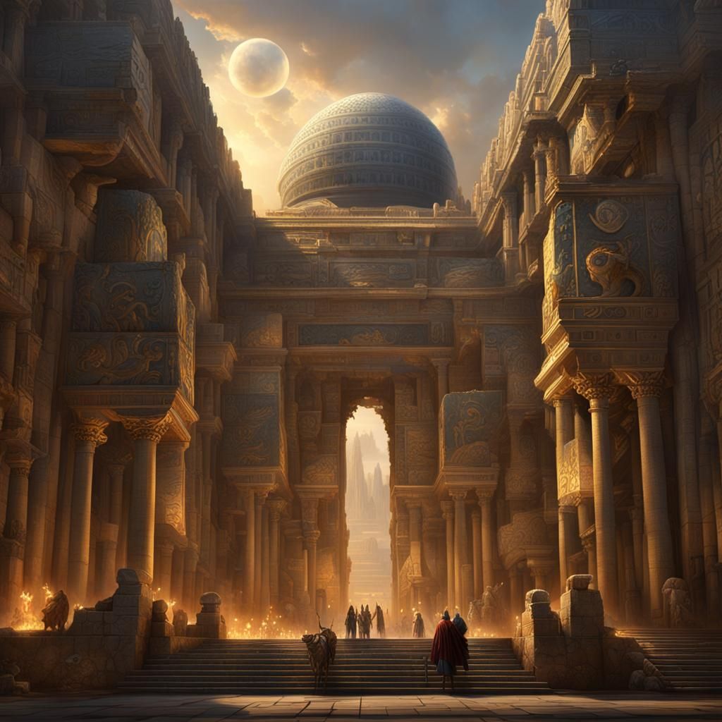 Mystic Metropolis: Mesopotamian-themed Neoclassical Capital