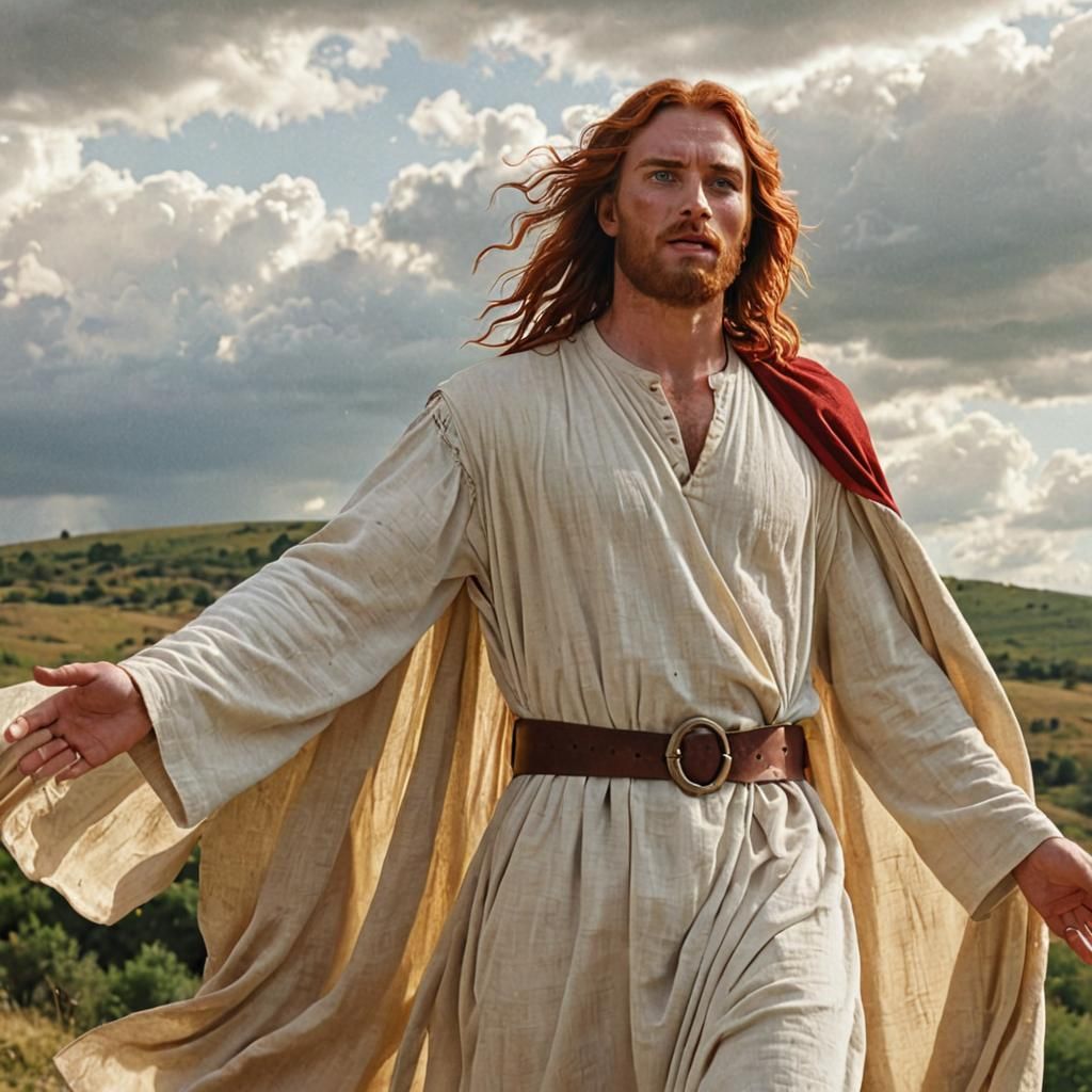 Jesus of Nazareth: Cinematic Film Still with Divine Light