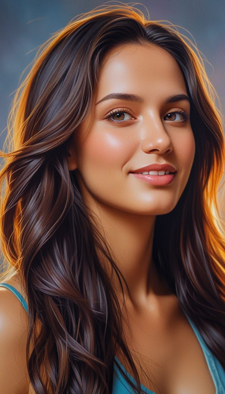 Most Beautiful Woman in Oil Painting