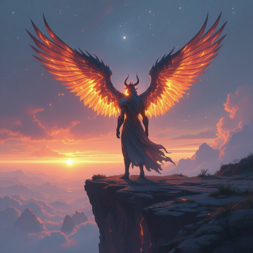 Crystal Fire Beast Overlooking Cosmic Void