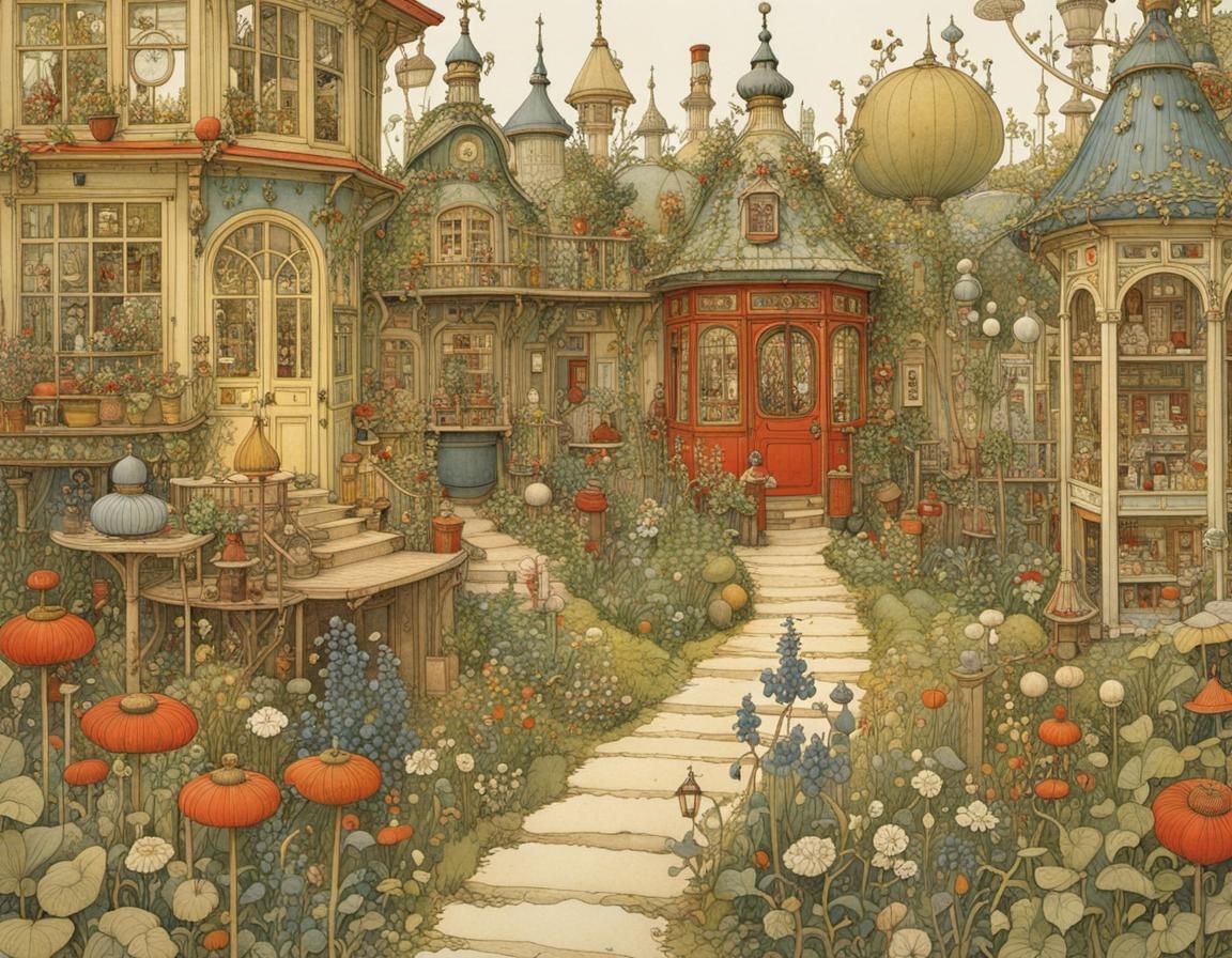 Enchanted Garden Illustration in Watercolour Style