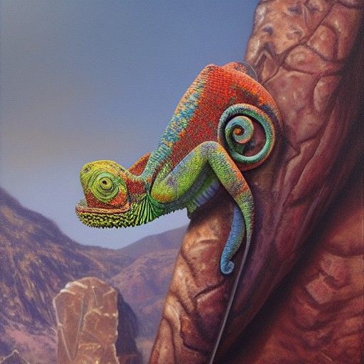 Chameleon Mafia Boss in Oil Painting Style