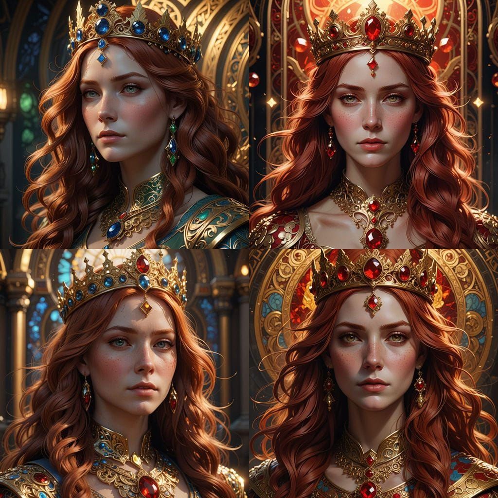 Ethereal Redheaded Queen in Triadic Hues