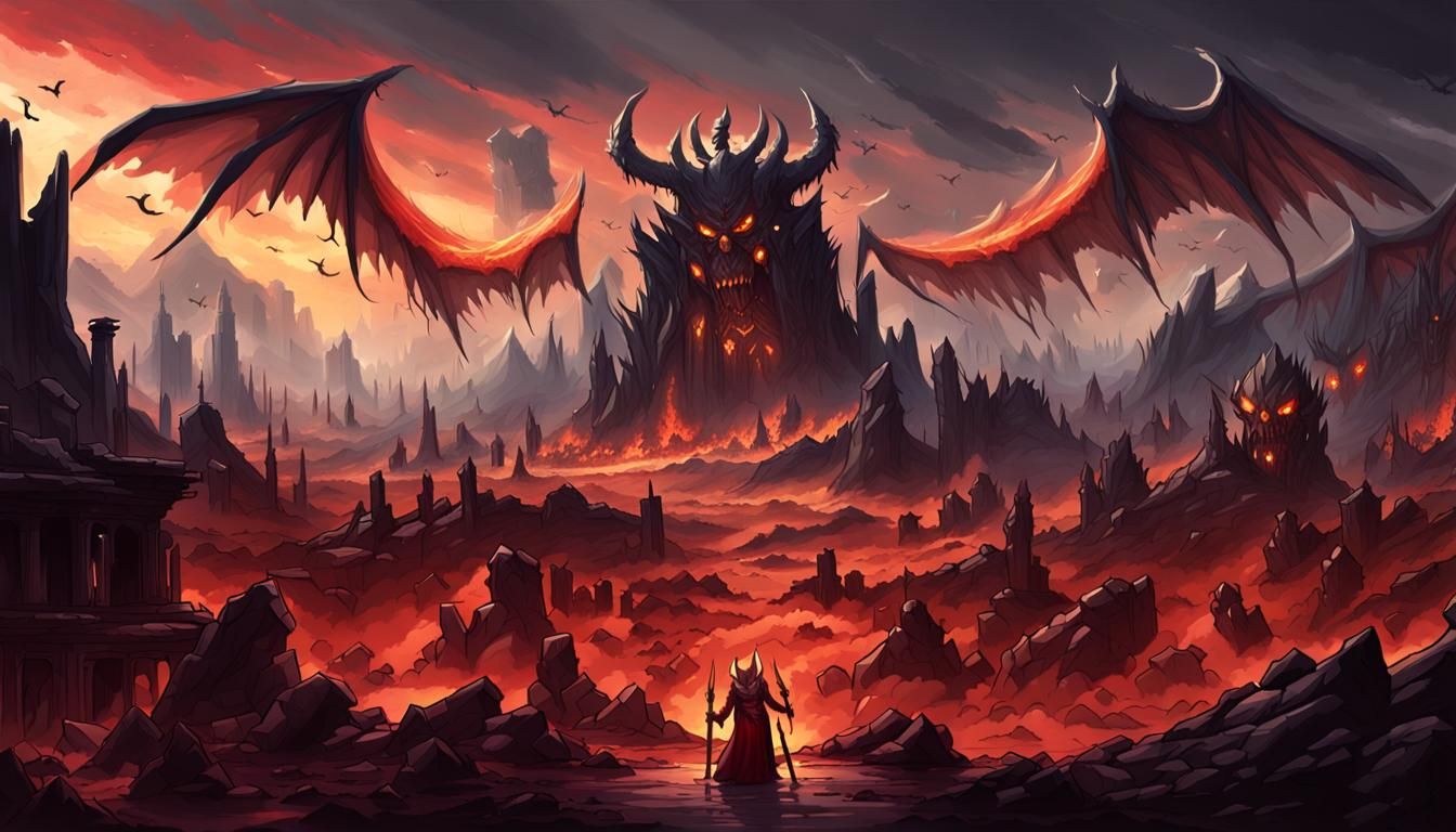 Angels and Devils Clash in a Horror Landscape